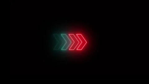 Glowing Arrow animation red and cyan color  Right side 4k Stock Footage 319672630