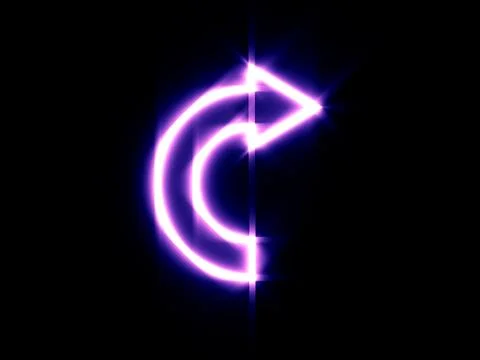 Glowing arrow on black background. Digital illustration. Stock Illustration