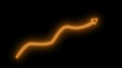 Glowing arrow on a black background symbolizing growth animation Stock Footage 316711867