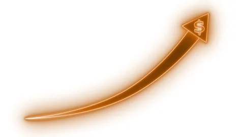 Glowing Arrow with Dollar Sign Symbolizing Financial Growth, A glowing whit.. Stock Footage 304264980