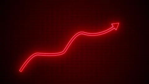 Glowing Arrow on Grid Background Symbolizing Growth Animation Stock Footage 316711905