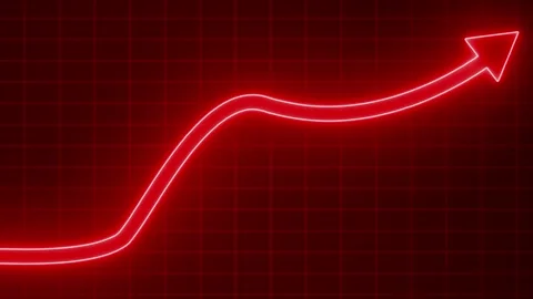 Glowing Arrow on Grid Background Symbolizing Growth Animation Stock-Footage 316711999