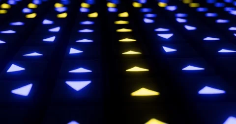 Glowing arrows on digital cubes representing data navigation Stock Footage 325369995