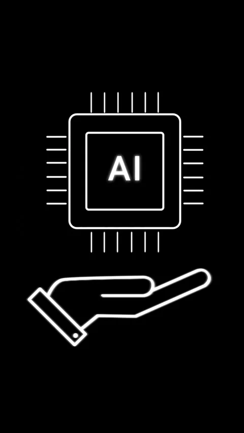 Glowing Artificial Intelligence Chip animation Stock Footage 341946194
