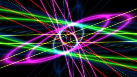 Glowing atom structure with light ring 스톡 일러스트