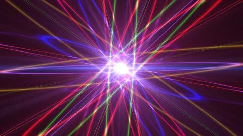 Glowing atom structure with light ring Stock Illustration