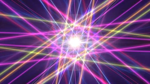 Glowing atom structure with light ring Stock Illustration