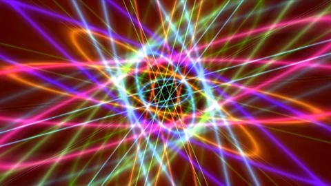 Glowing atom structure with light ring Stock Illustration