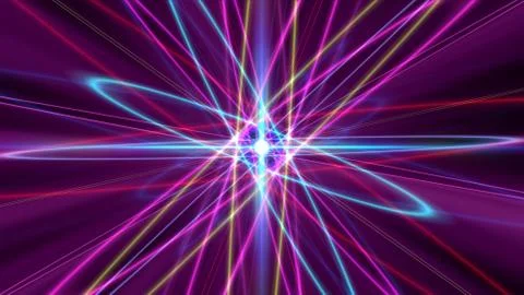 Glowing atom structure with light ring 스톡 일러스트