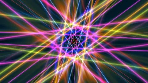 Glowing atom structure with light ring Stock Illustration