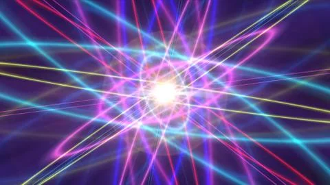 Glowing atom structure with light ring 스톡 일러스트