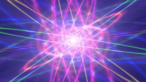 Glowing atom structure with light ring Stock Illustration