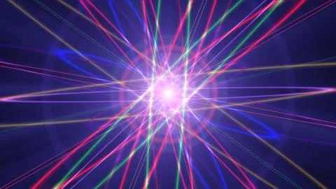 Glowing atom structure with light ring Stock Illustration