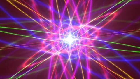 Glowing atom structure with light ring Stock Illustration