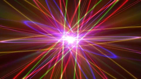 Glowing atom structure with light ring Illustrazione stock