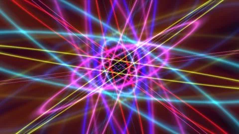 Glowing atom structure with light ring Stock Illustration