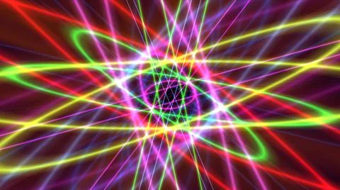 Glowing atom structure with light ring Stock Illustration