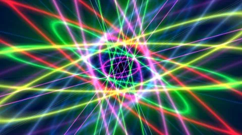 Glowing atom structure with light ring Stock Illustration