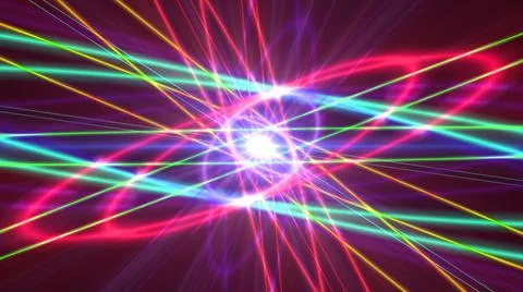 Glowing atom structure with light ring 스톡 일러스트