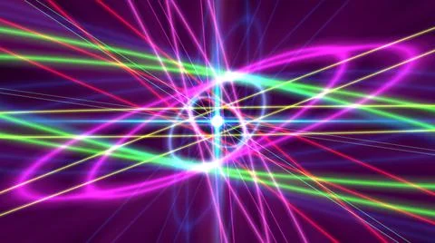 Glowing atom structure with light ring Stock Illustration