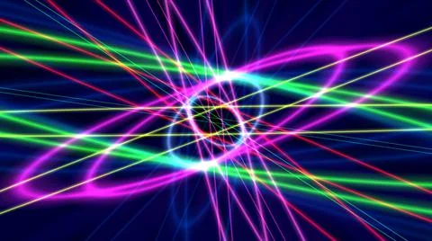 Glowing atom structure with light ring 스톡 일러스트