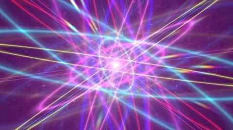 Glowing atom structure with light ring Stock Illustration