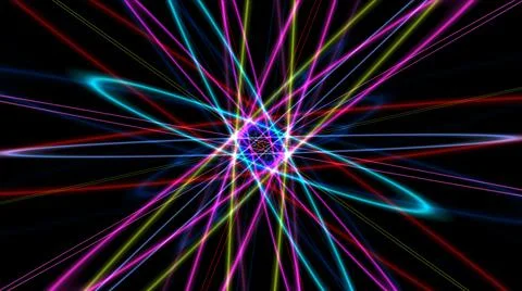 Glowing atom structure with light ring 스톡 일러스트