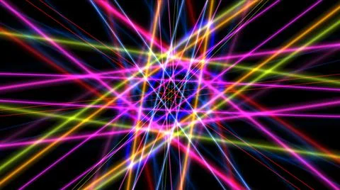 Glowing atom structure with light ring Illustrazione stock