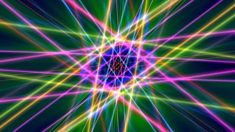 Glowing atom structure with light ring Stock Illustration