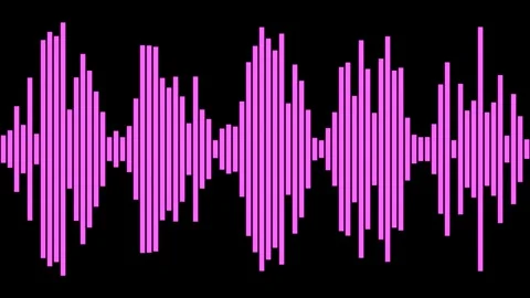Glowing audio spectrum analyzer on black background 4K Stock Footage 337119599