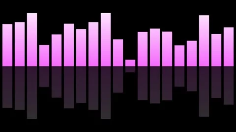 Glowing Audio Wave Equalizer with Minimal Sound Motion on Black 4K Loop Stockbeeldmateriaal 345929384