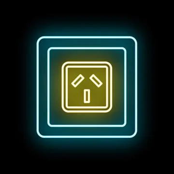 Glowing australian type i electric power socket icon Stock Illustration