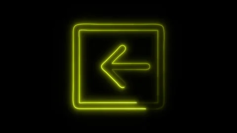 Glowing Back Arrow Icon in HD Video Neon Animation Stock Footage 304555750