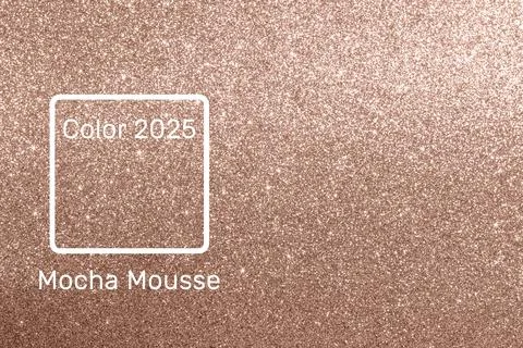 Glowing background with bokeh effect in mocha mousse color 2025. Stock Photos