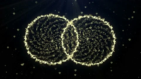 Glowing background with golden circles and shiny particles Stock Footage 152456896