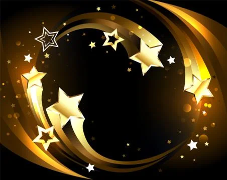 Glowing background with golden comets Stock Illustration