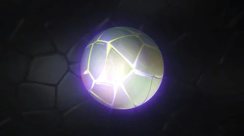 Glowing ball with underwater pattern on black background. Motion. Beautiful Stock Illustration