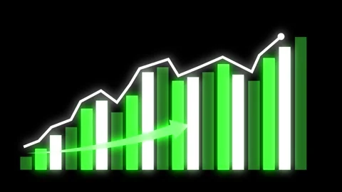 Glowing Bar and Line Graph Showing Upward Trends, A glowing bar and line gr.. Stock Footage 304251903