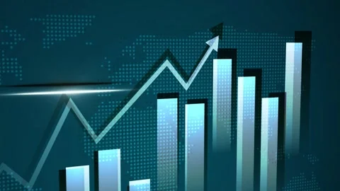 Glowing bar chart and upward line graph showing business growth modern digi.. 스톡 동영상 337263453
