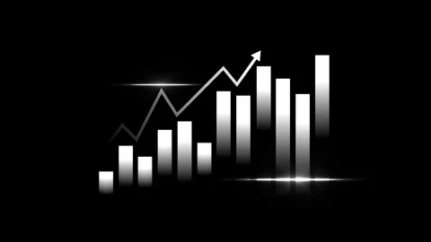 Glowing bar chart and upward line graph showing business growth modern digi.. 스톡 동영상 337263475