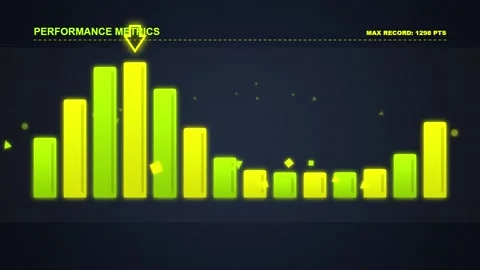 Glowing Bar Chart Animation: Performance Metrics and Data Analysis Stock Footage 348415694