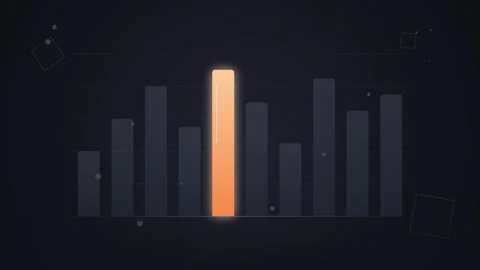 Glowing Bar Chart with Data Visualization and Analytics Concept Stock Footage 346660354