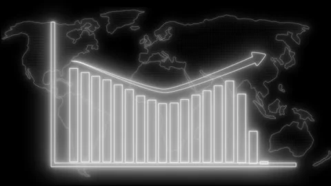 Glowing bar graph with upward trend animation on world map background Stock-Footage 318097323