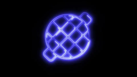 Glowing Barbecue Grill Icon in HD Video Neon Animation Vidéo 304554813