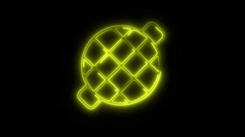 Glowing Barbecue Grill Icon in HD Video Neon Animation 動画素材 304554828