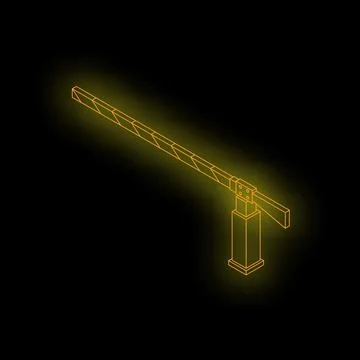 Glowing barrier gate closing access on black background Ilustración de archivo