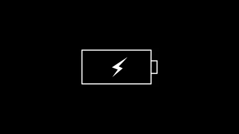 Glowing Battery Icon Animation on Dark Background Stock-Footage 335180865
