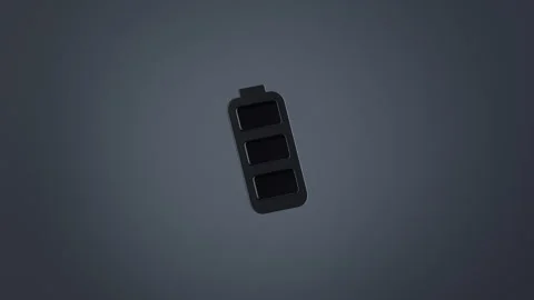 Glowing Battery Icon blinking during charging 3D render animation Stock Footage 321690466