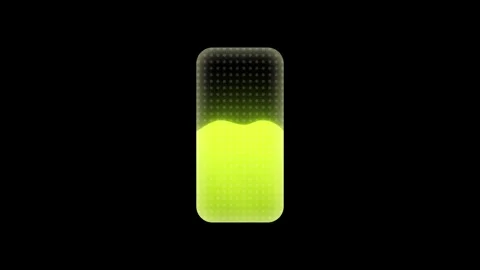 Glowing Battery Level Animation on Black Background. Battery Charge Indicator. Stock Footage 316140336