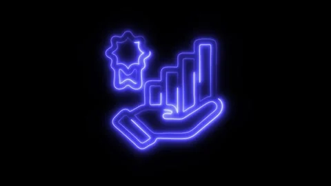 Glowing Benefit Icon in HD Video Neon Animation 库存影片 304555227